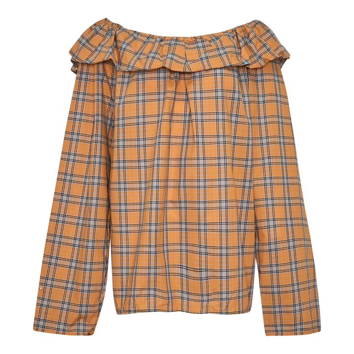 MSGM Plaid Off-Shoulder Blouse – Available at Club 21, Official Retailer in Singapore, Malaysia & Thailand with Global Shipping Online