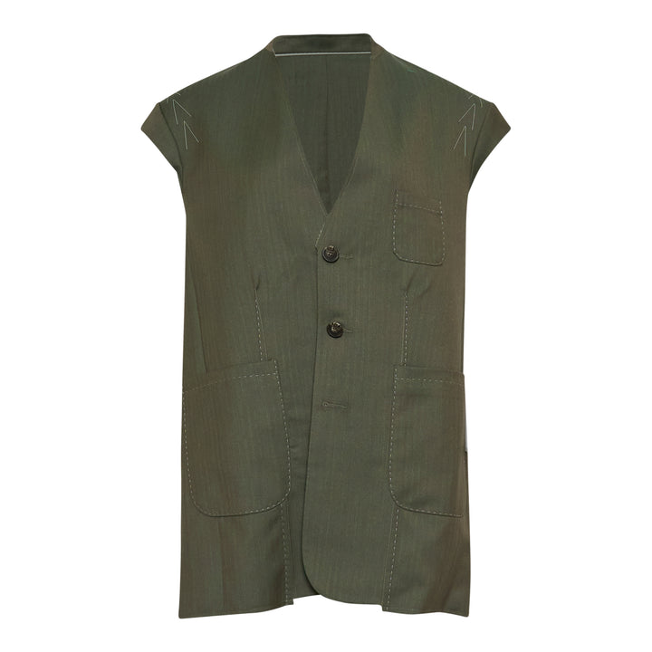 SONIA CARRASCO Deconstructed Sleeveless Blazer – Available at Club 21, Official Retailer in Singapore, Malaysia & Thailand with Global Shipping Online