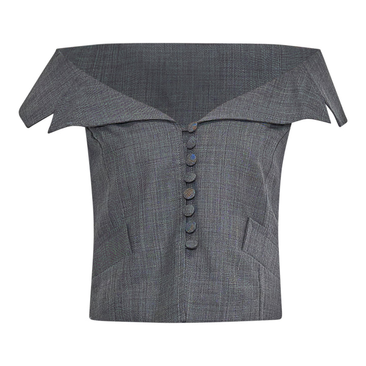 GANNI Wool Melange Suiting Vest – Available at Club 21, Official Retailer in Singapore, Malaysia & Thailand with Global Shipping Online