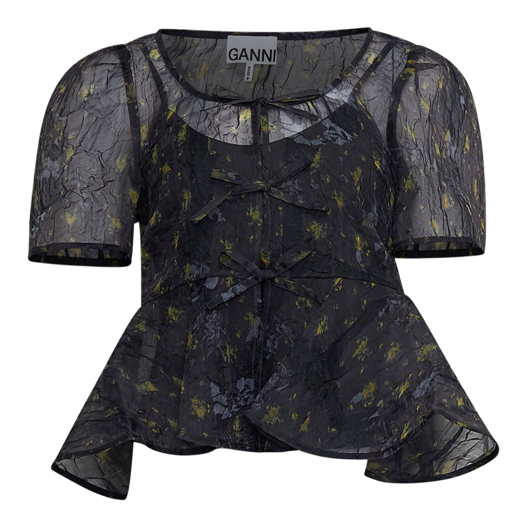 GANNI Printed Shibori Organza Top – Available at Club 21, Official Retailer in Singapore, Malaysia & Thailand with Global Shipping Online