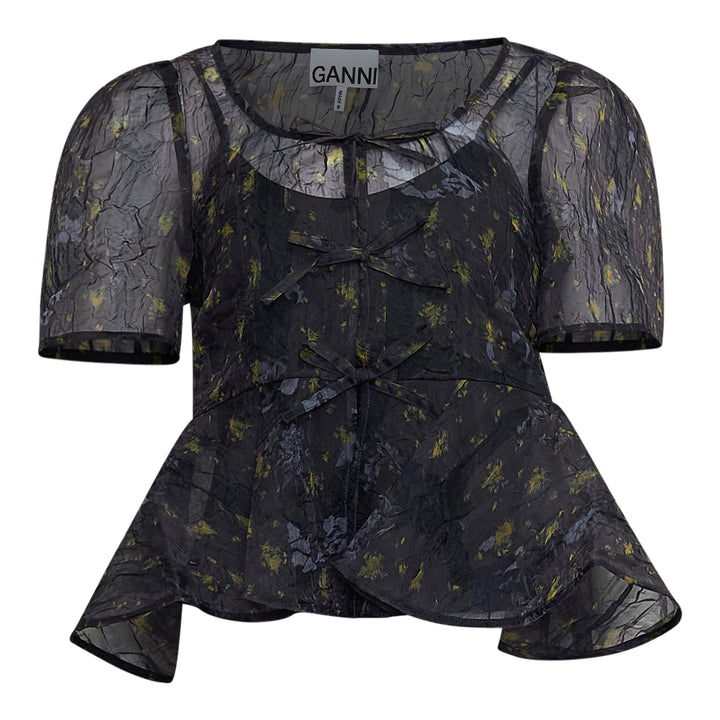 GANNI Printed Shibori Organza Top – Available at Club 21, Official Retailer in Singapore, Malaysia & Thailand with Global Shipping Online