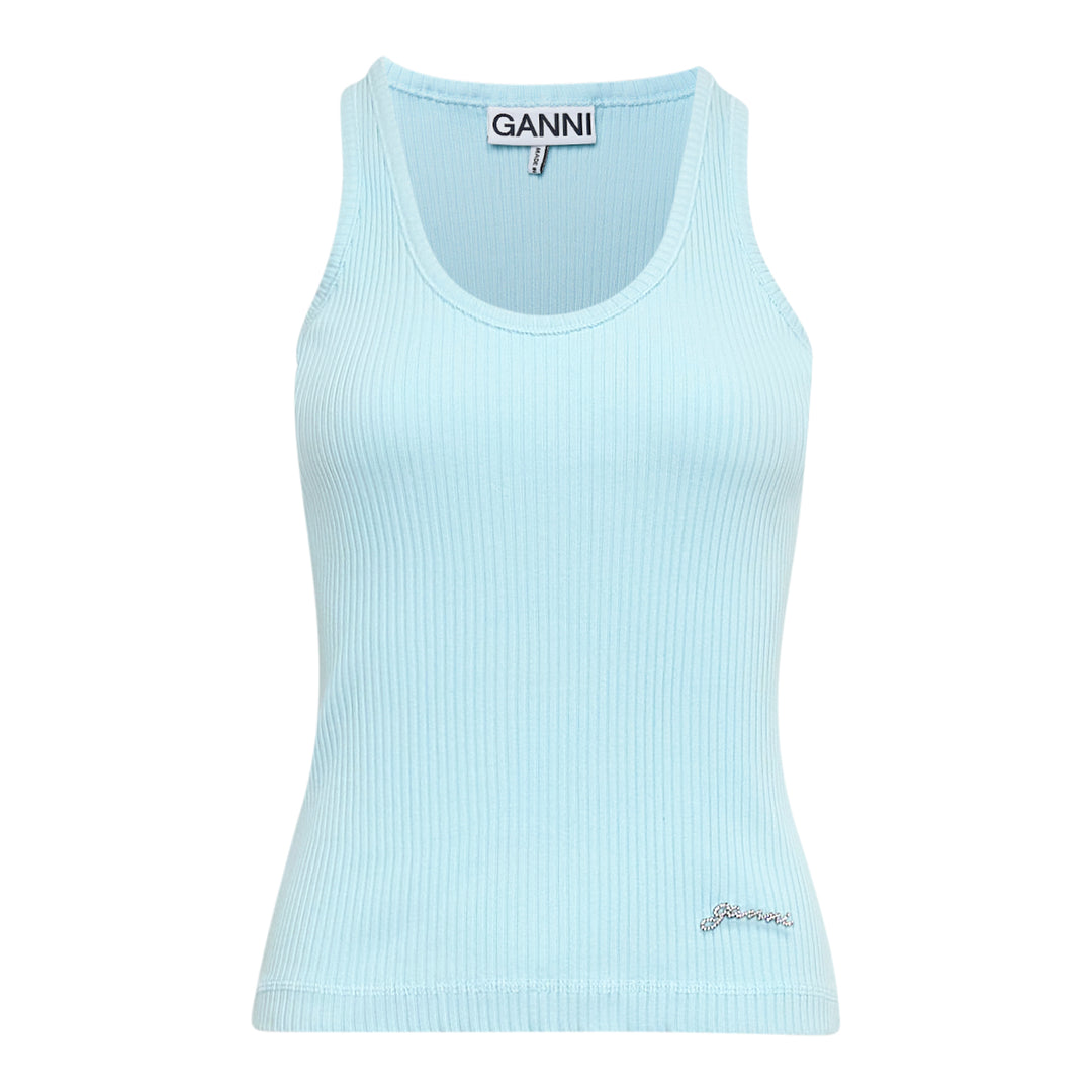 GANNI Heavy Cotton Rib Tank Top – Available at Club 21, Official Retailer in Singapore, Malaysia & Thailand with Global Shipping Online