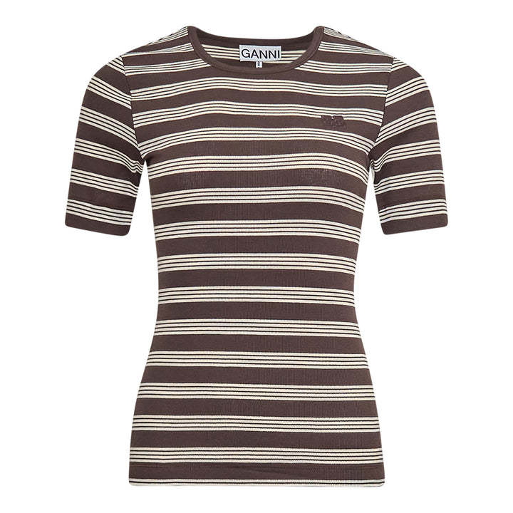 GANNI Soft Cotton Rib Short Sleeve T-Shirt – Available at Club 21, Official Retailer in Singapore, Malaysia & Thailand with Global Shipping Online