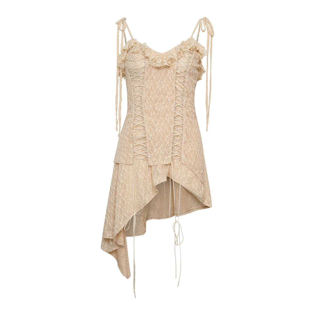 Grace Elwood Lace-Up Ruffled Dress – Available at Club 21, Official Retailer in Singapore, Malaysia & Thailand with Global Shipping Online