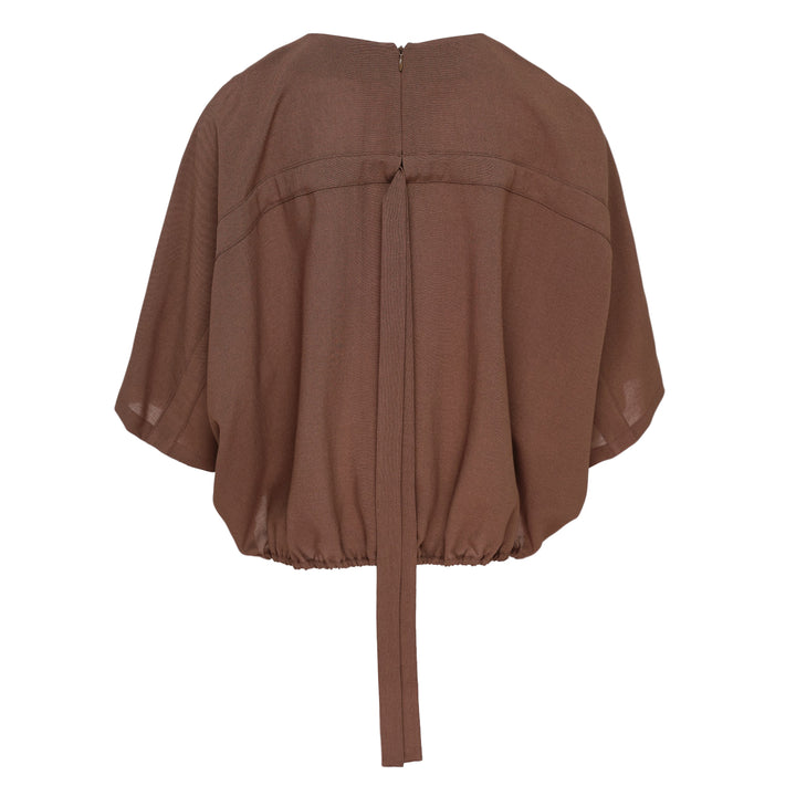 Brown Batwing Blouse