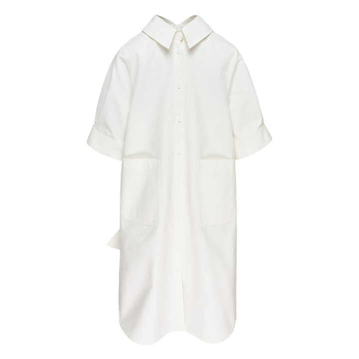 White Back-to-Front Shirt Dress
