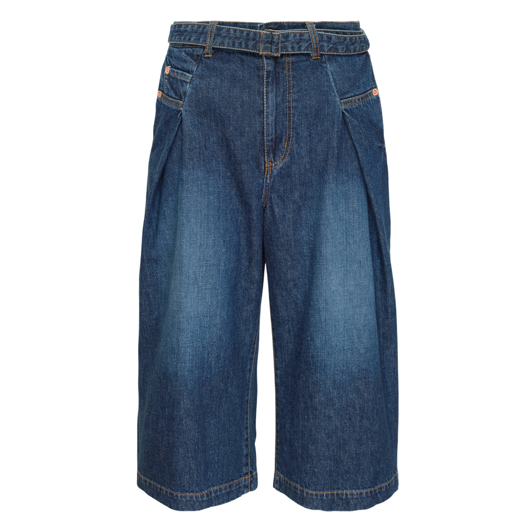 Wide Leg Denim Shorts