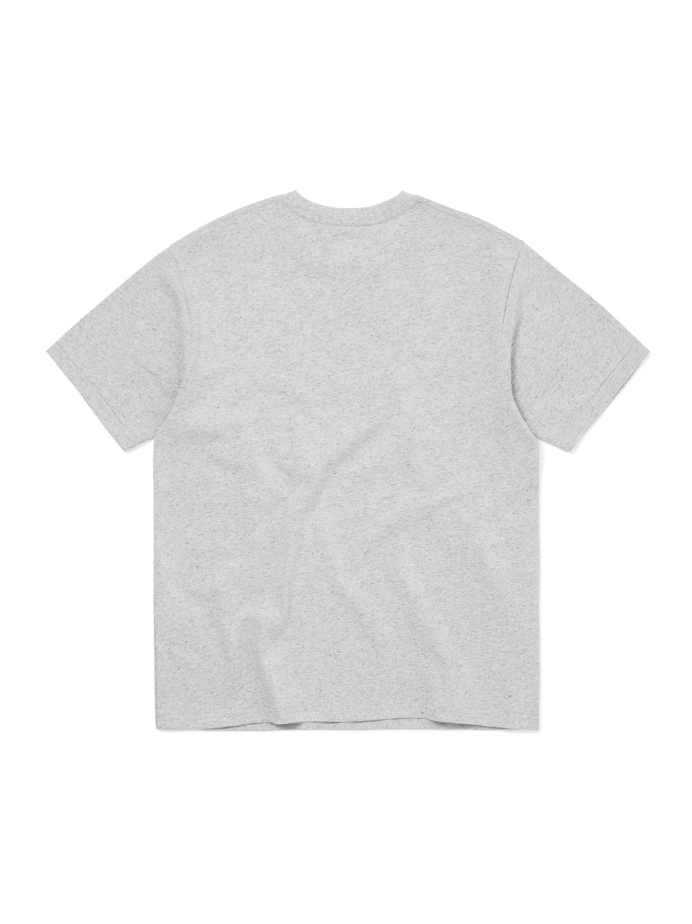 thisisneverthat Arch Logo Tee in heather grey with blue collegiate arch wordmark print on the chest, laid flat on a white background