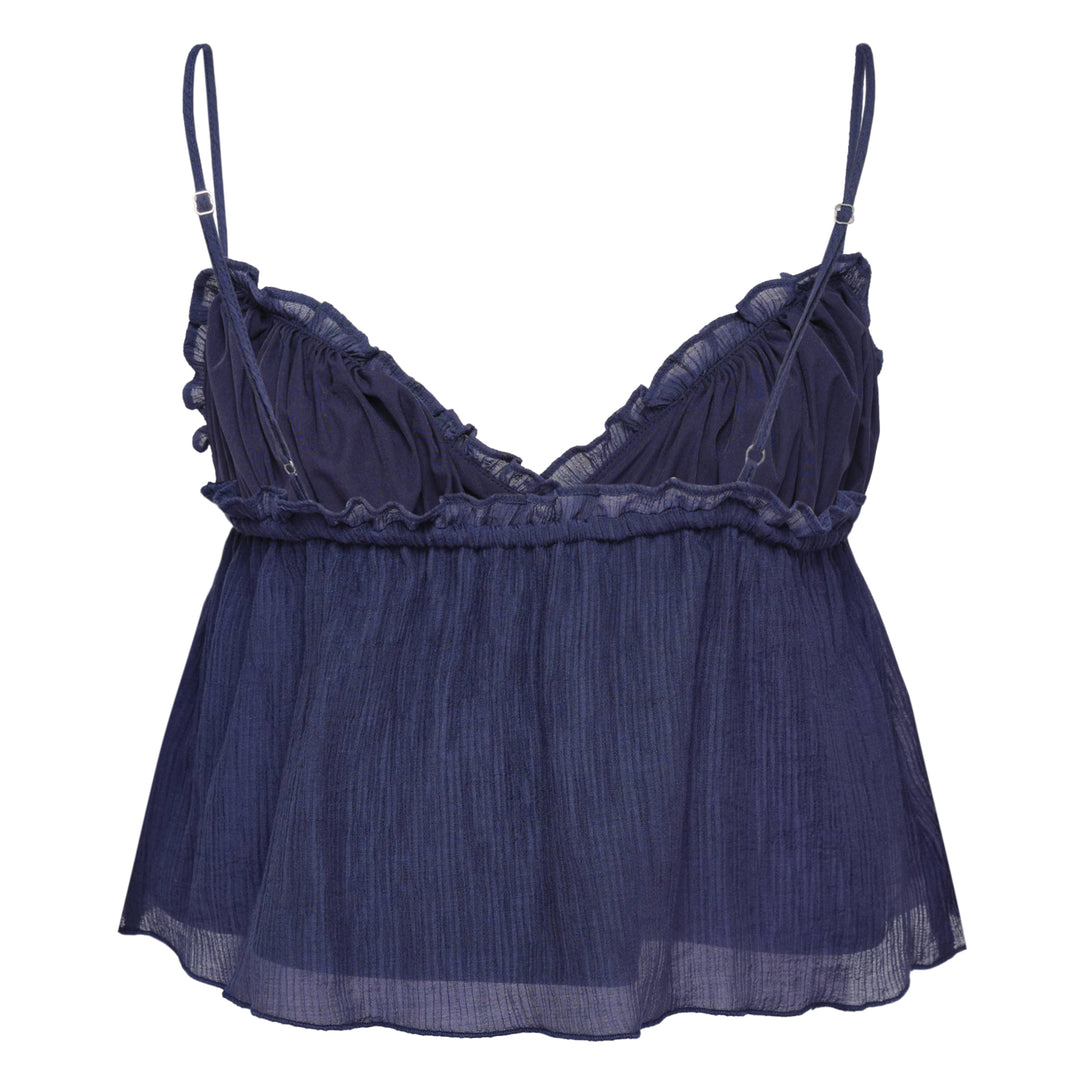 Shirred Crinkle Bustier Top