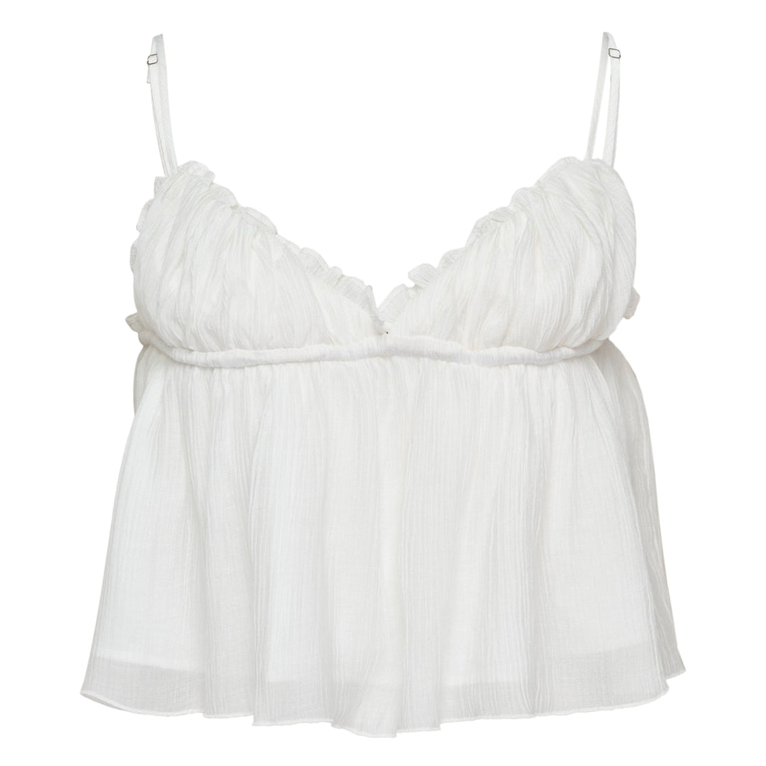 Shirred Crinkle Bustier Top