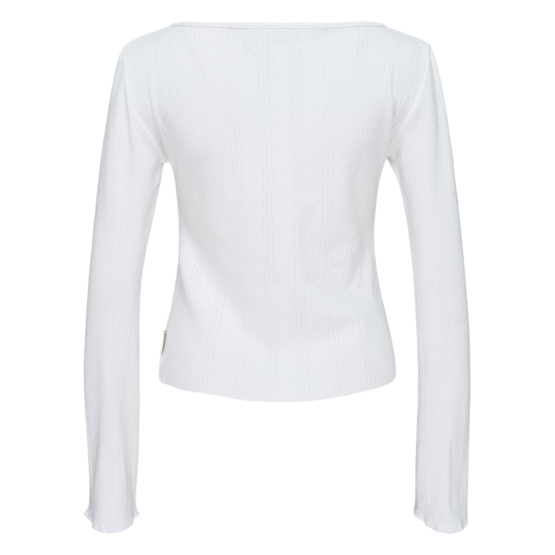 Honey Eyelet Button Long Sleeve Top