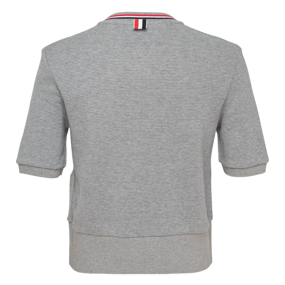 Short Sleeve Crew Neck Cardigan