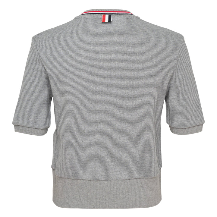 Short Sleeve Crew Neck Cardigan