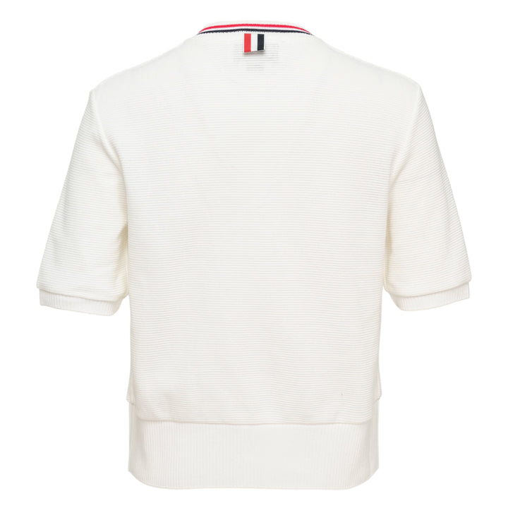 Short Sleeve Crew Neck Cardigan