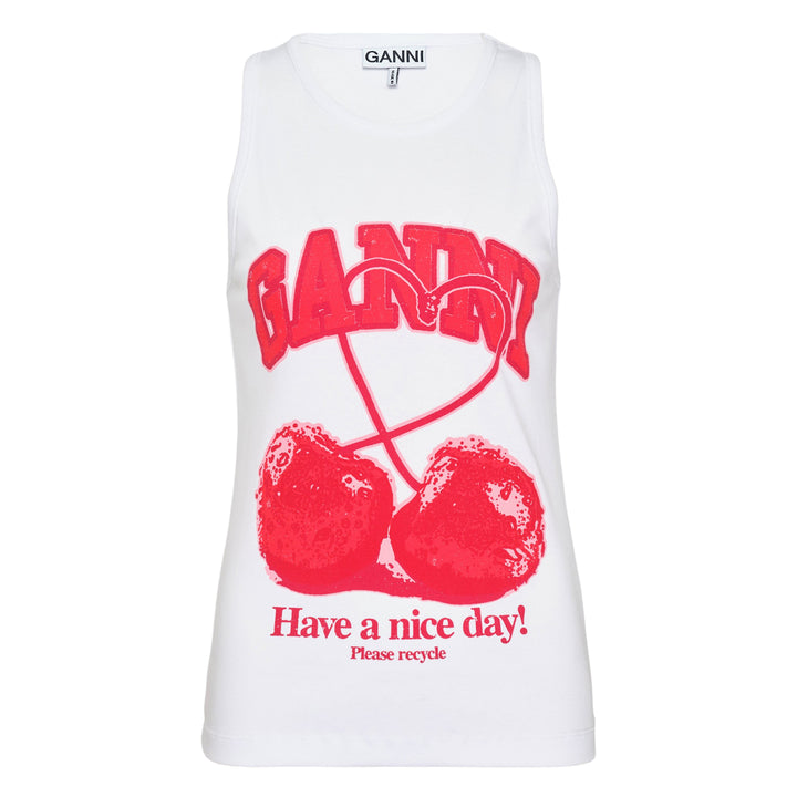 Cherry Print Rib Tank