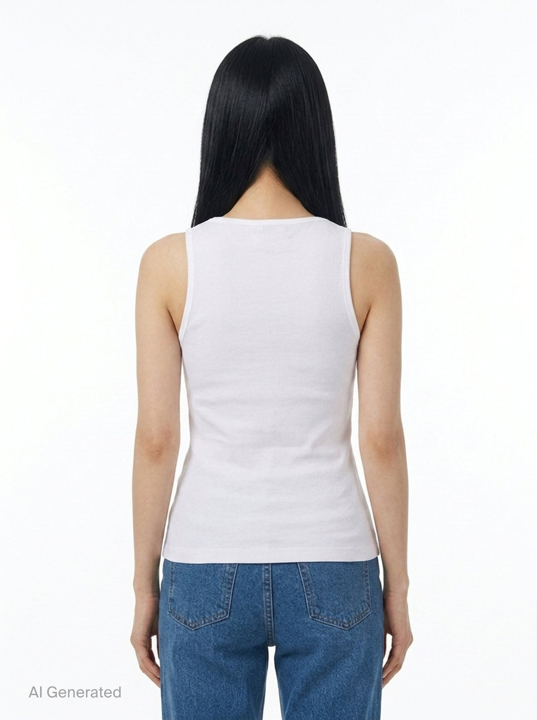 Soft Cotton Rib Tank Top | Ganni | Club21 - back