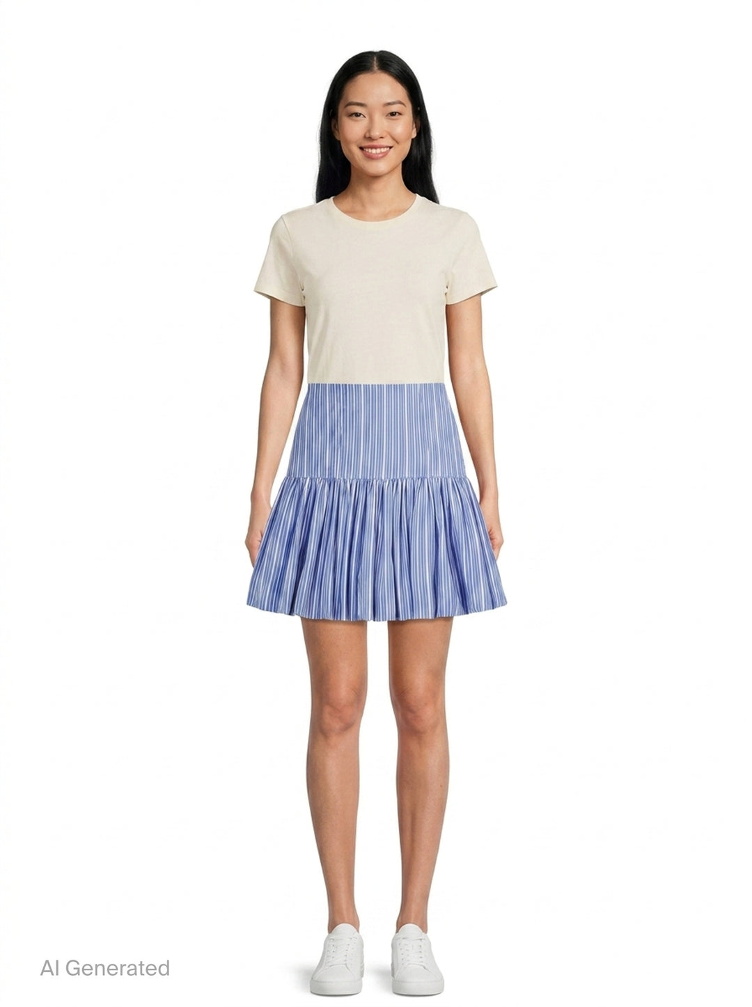Stripe Cotton Mini Skirt | Ganni | Club21 - front