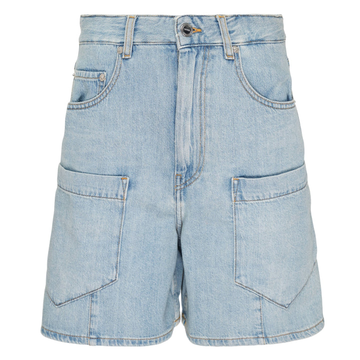 Lightweight Denim Baggy Cargo Shorts