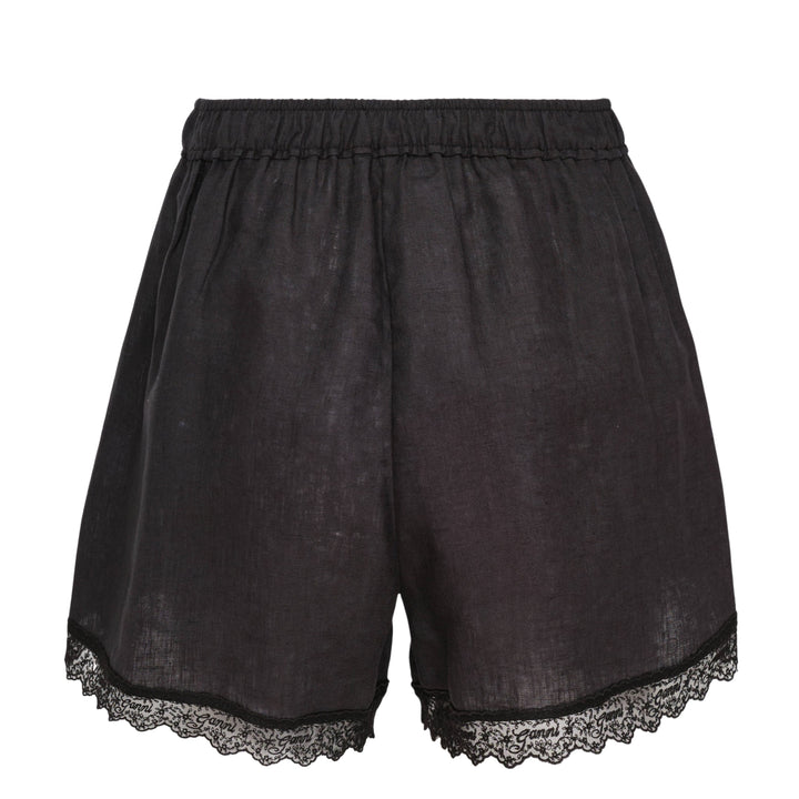 Light Linen Lace Hem Shorts