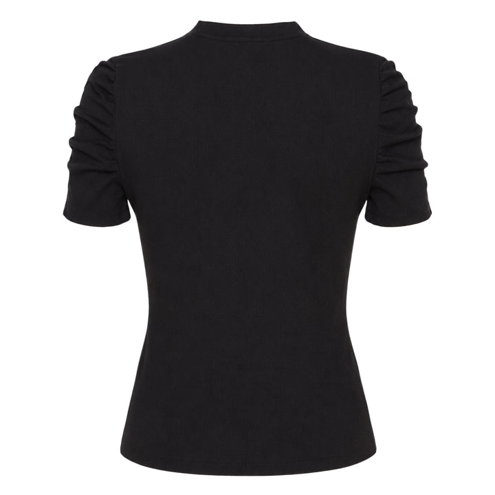 Short Sleeve Ruched Crewneck Pullover