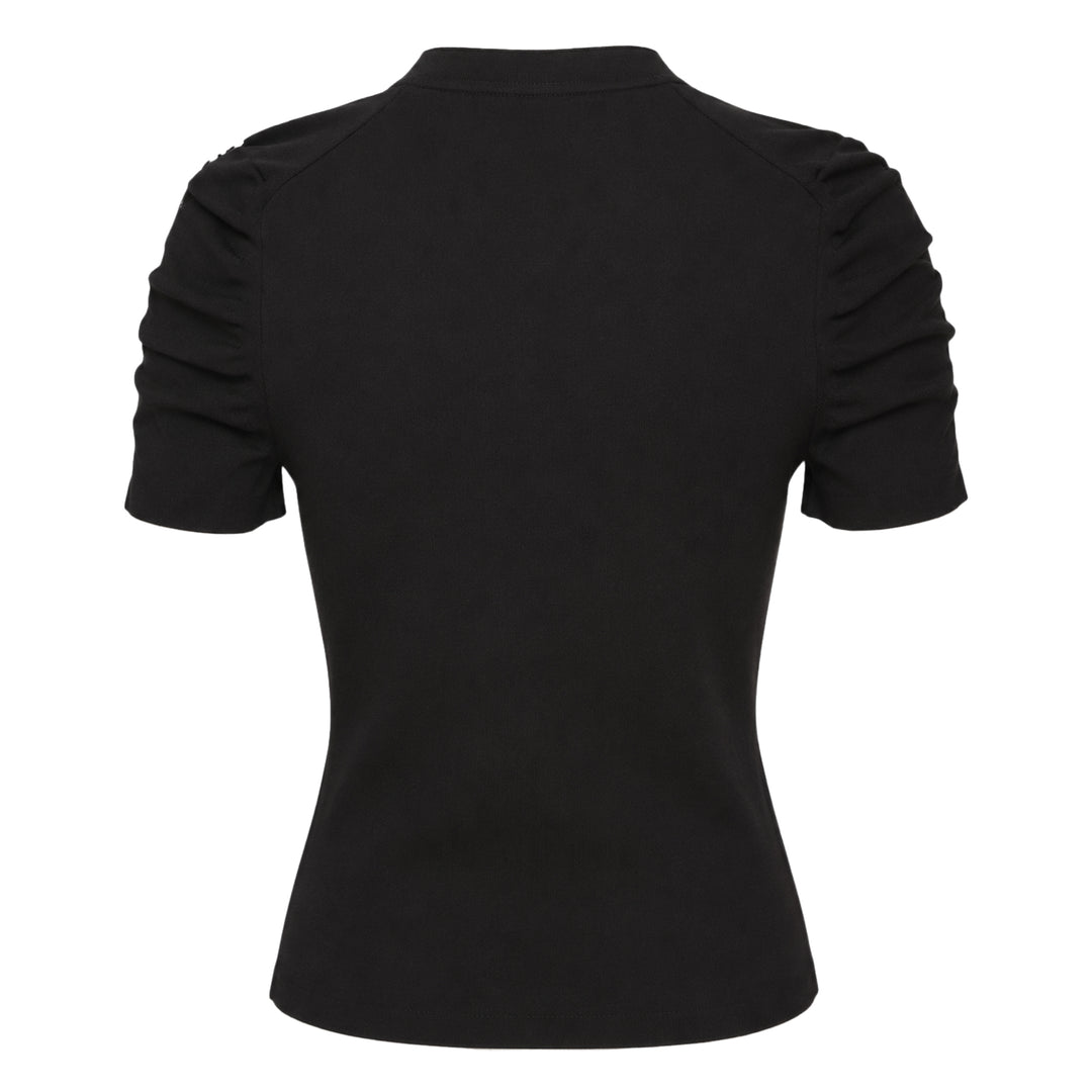 Short Sleeve Ruched Crewneck Pullover