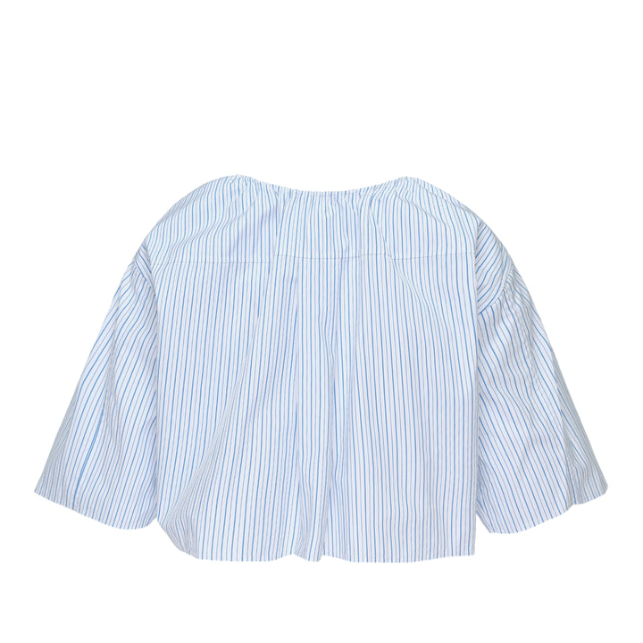 Cropped Bungee Neck Shirt