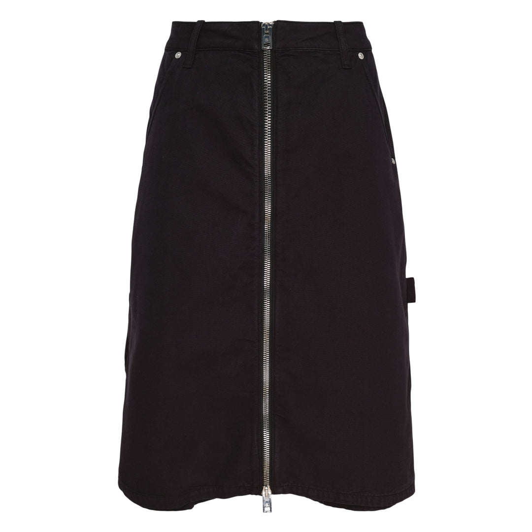 Mid-Rise Midi Zip Skort
