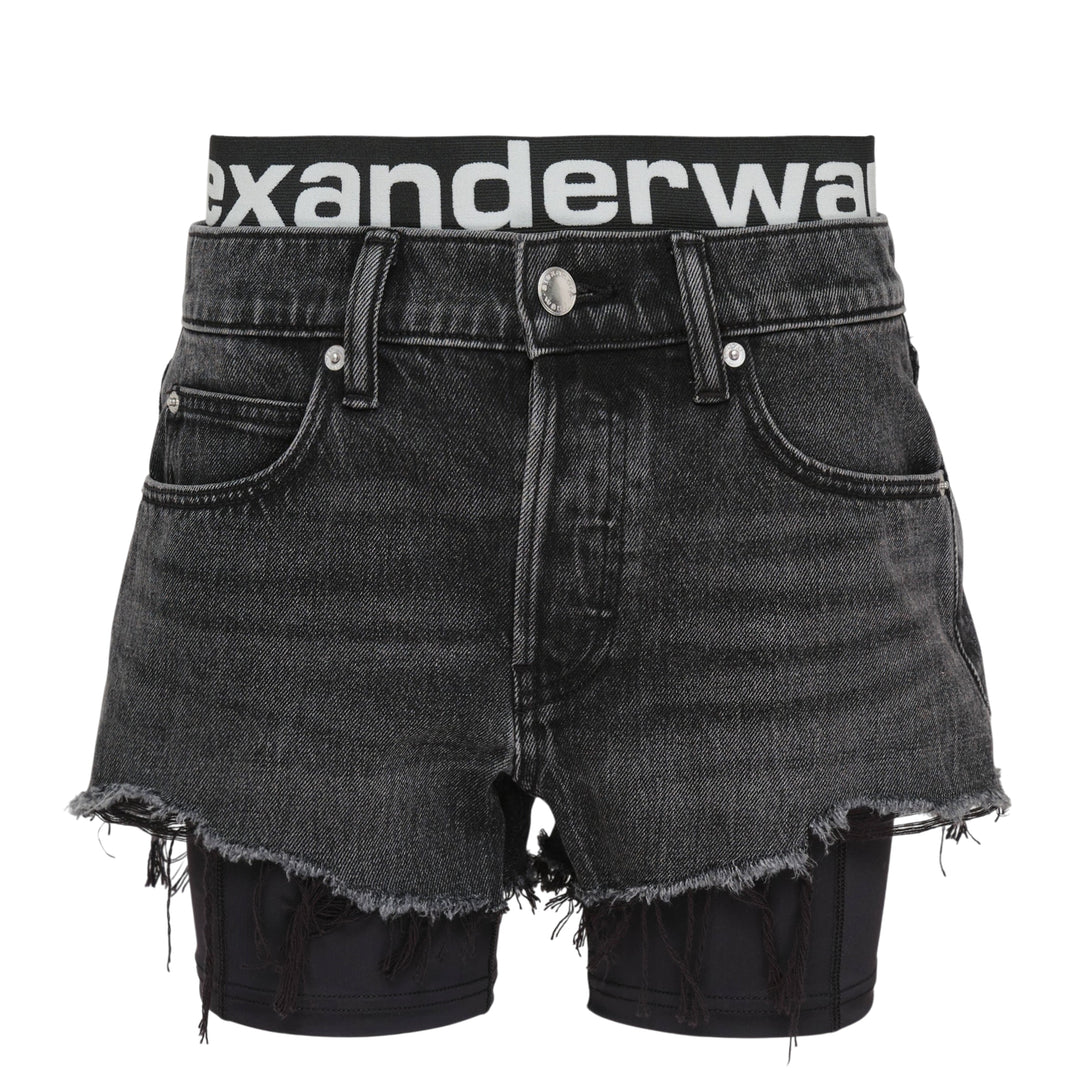 Relaxed Denim Shorts With Logo Waistband