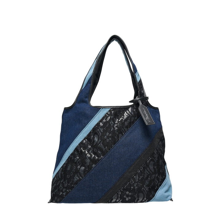 Lace Patchwork Denim Tote