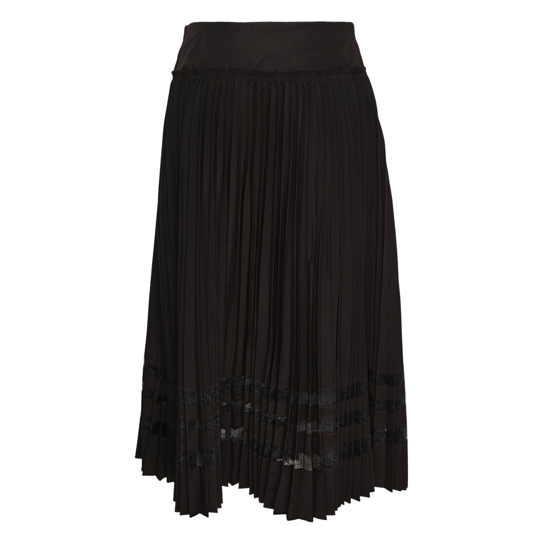 Midi Pleated Lace Skirt