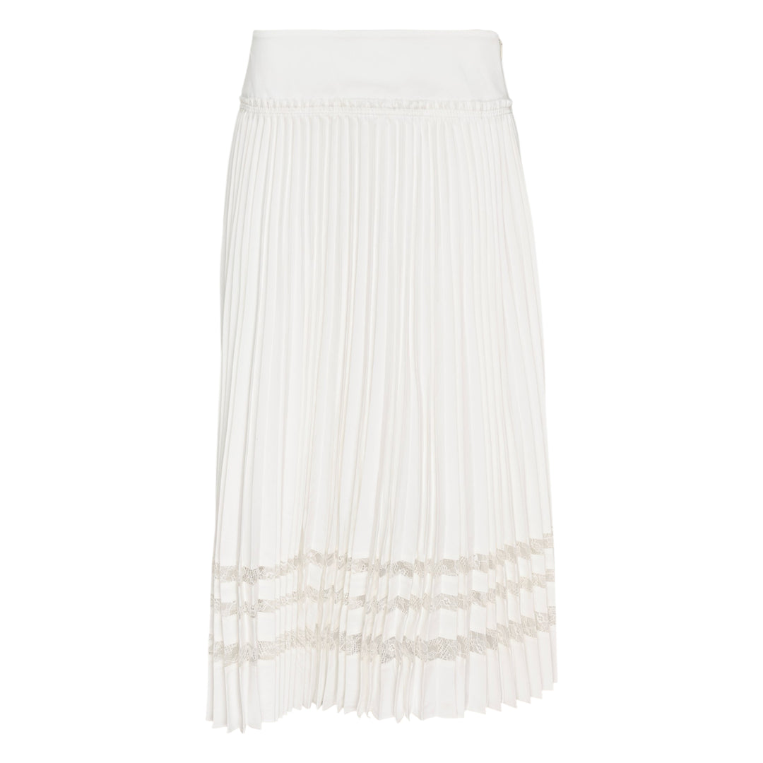 Midi Pleated Lace Skirt