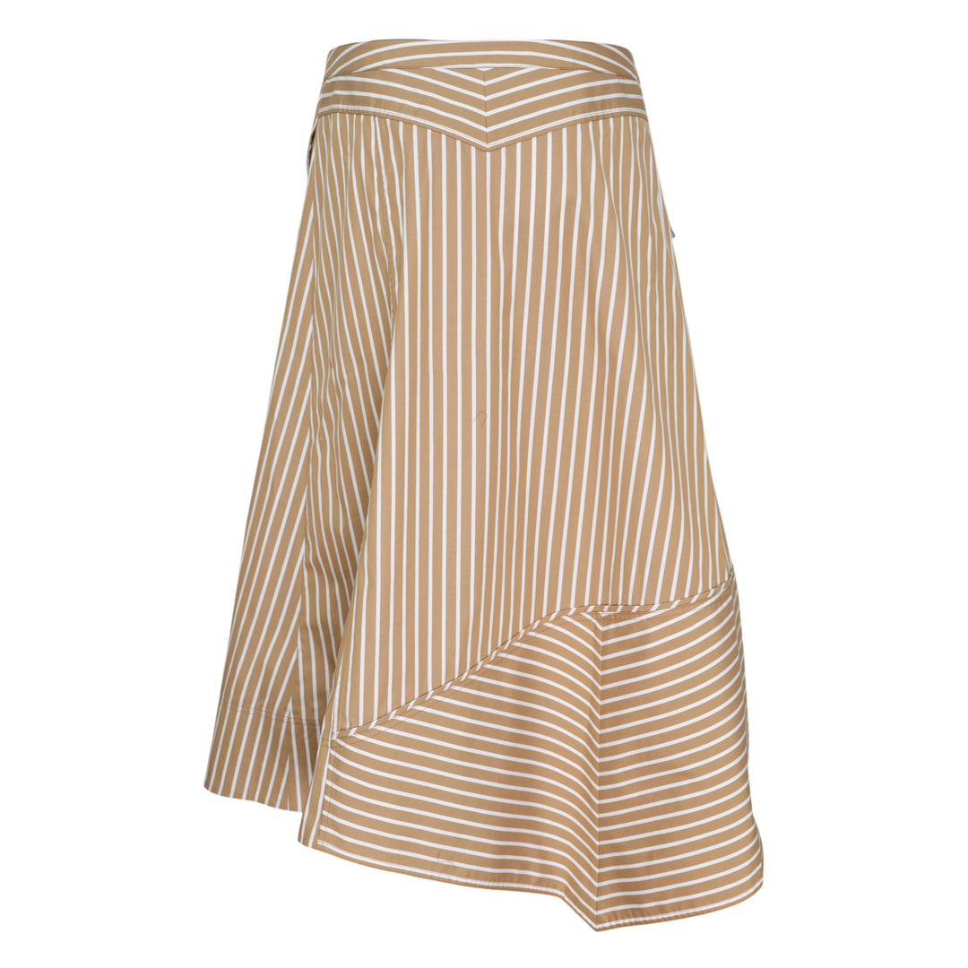 Asymmetric Stripe Wrap Skirt