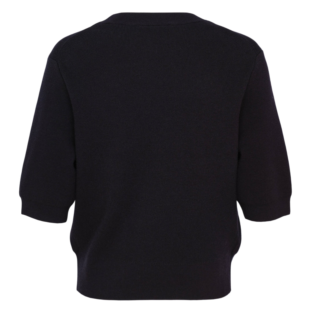 3/4 Sleeve Beaded Pocket Knit Top