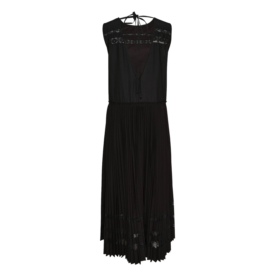 Pleated A-Line Lace Dress