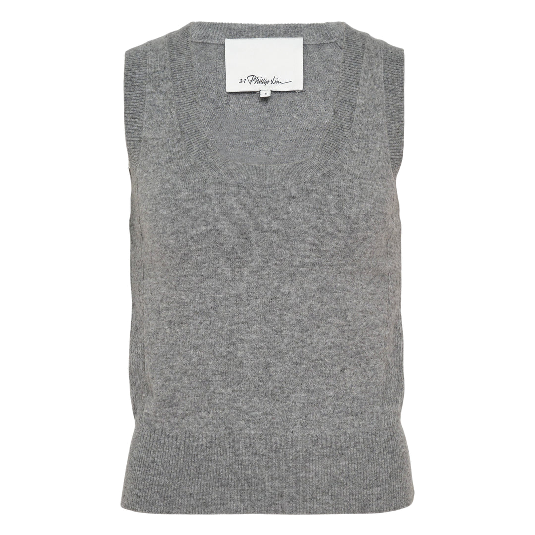 Wool Cashmere Blend Scoop Neck Vest