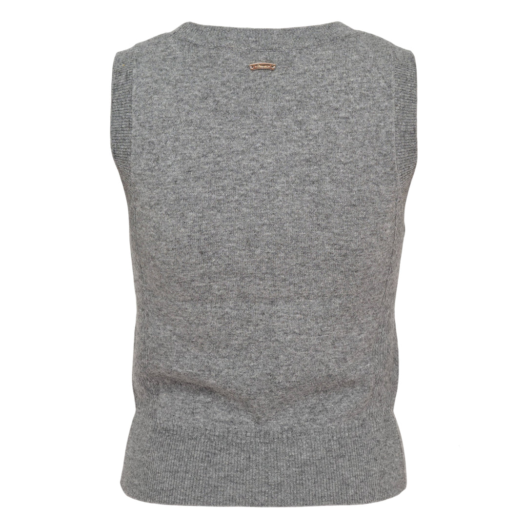 Wool Cashmere Blend Scoop Neck Vest
