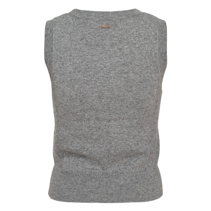 Wool Cashmere Blend Scoop Neck Vest