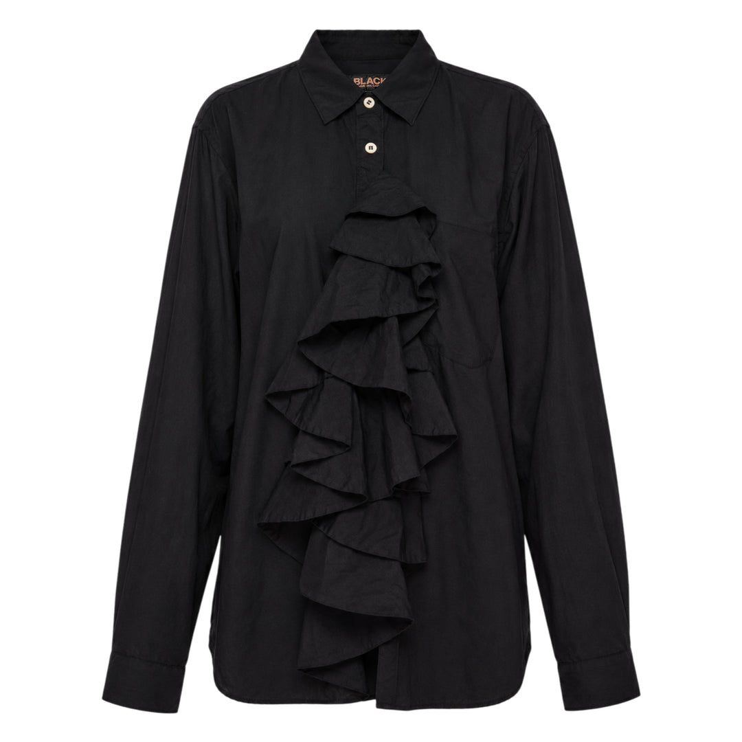 Long Sleeve Ruffle Front Shirt