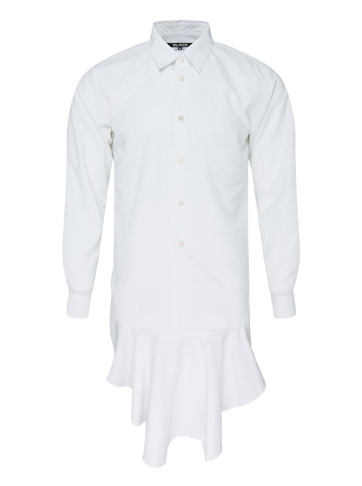 COMME des GARCONS BLACK Long Sleeve Frill Hem Shirt