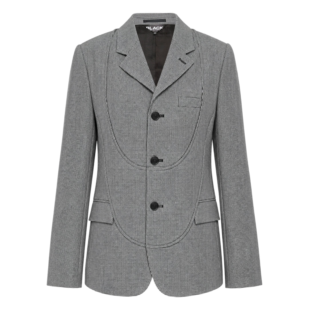 Houndstooth Wool Blend Blazer