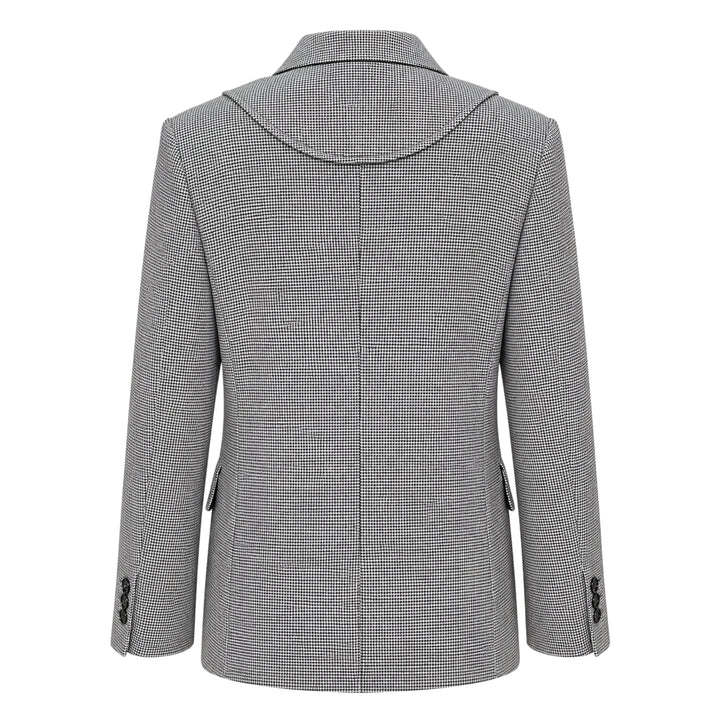Houndstooth Wool Blend Blazer