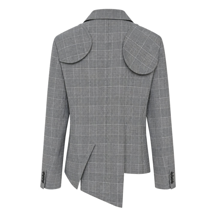 Glen Check Asymmetric Blazer