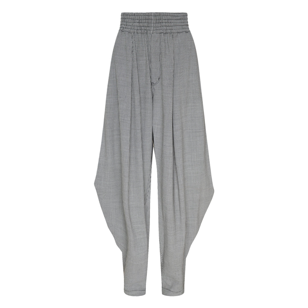 Houndstooth Wide-Leg Pants