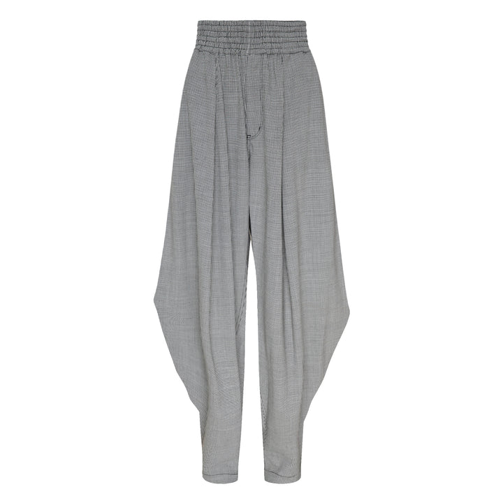 Houndstooth Wide-Leg Pants