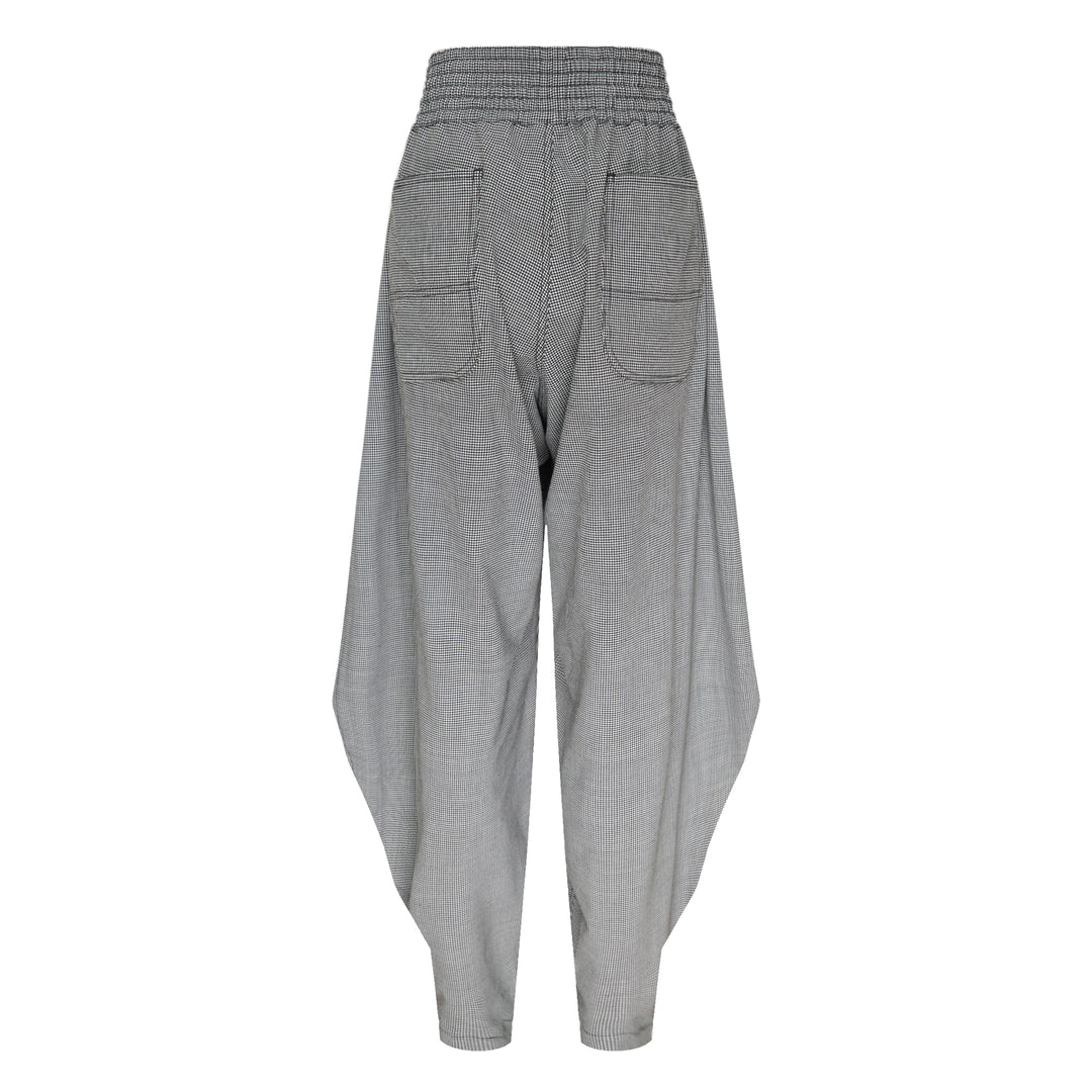 Houndstooth Wide-Leg Pants