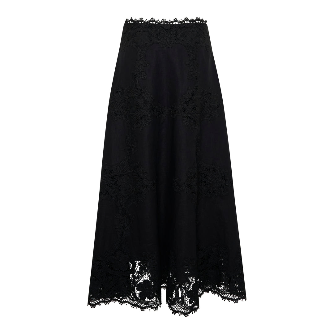 Fleur Linen Midi Skirt