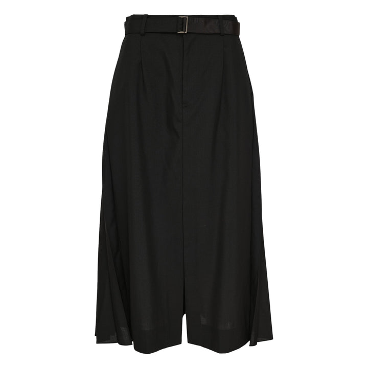 Belted Suiting Midi Skirt