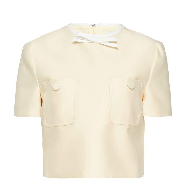 Yellow Taffeta Cropped Top