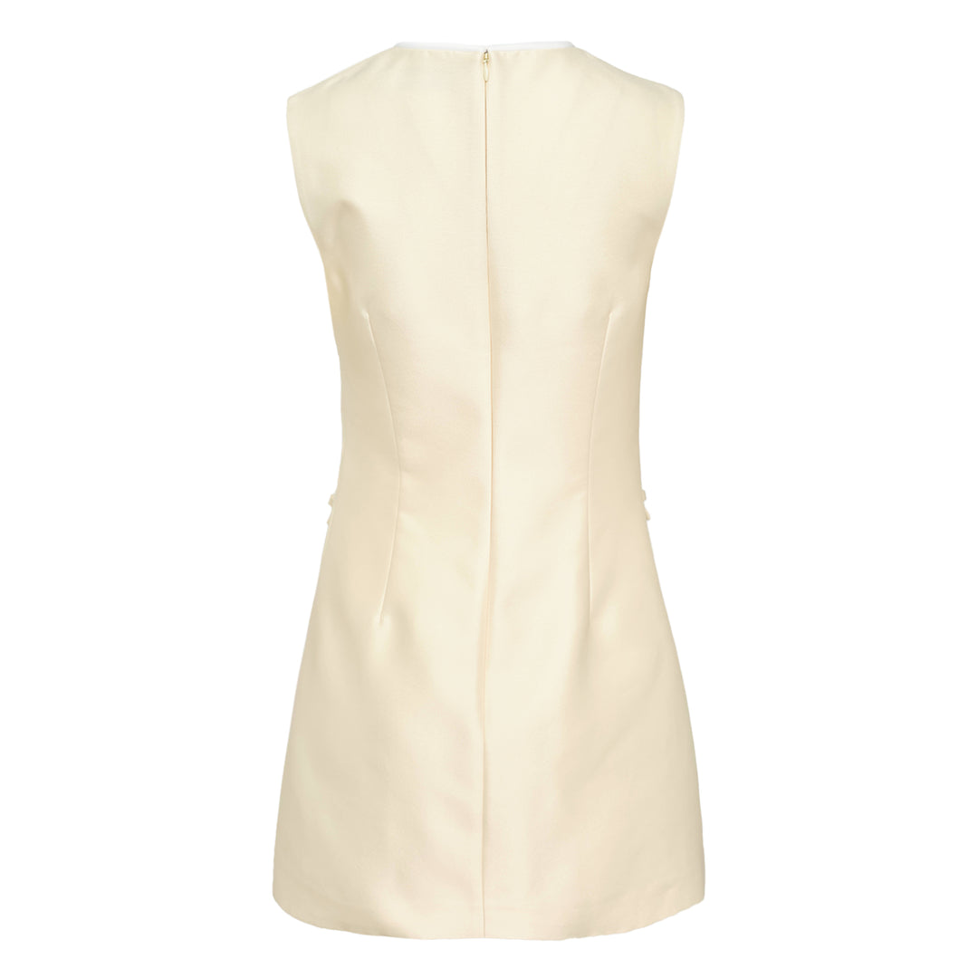 Yellow Taffeta Bow Mini Dress