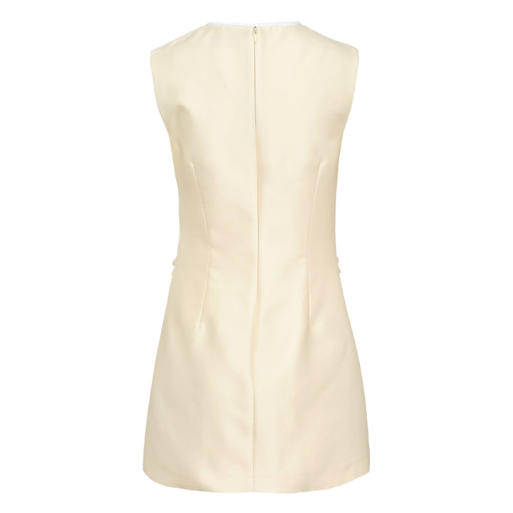 Yellow Taffeta Bow Mini Dress